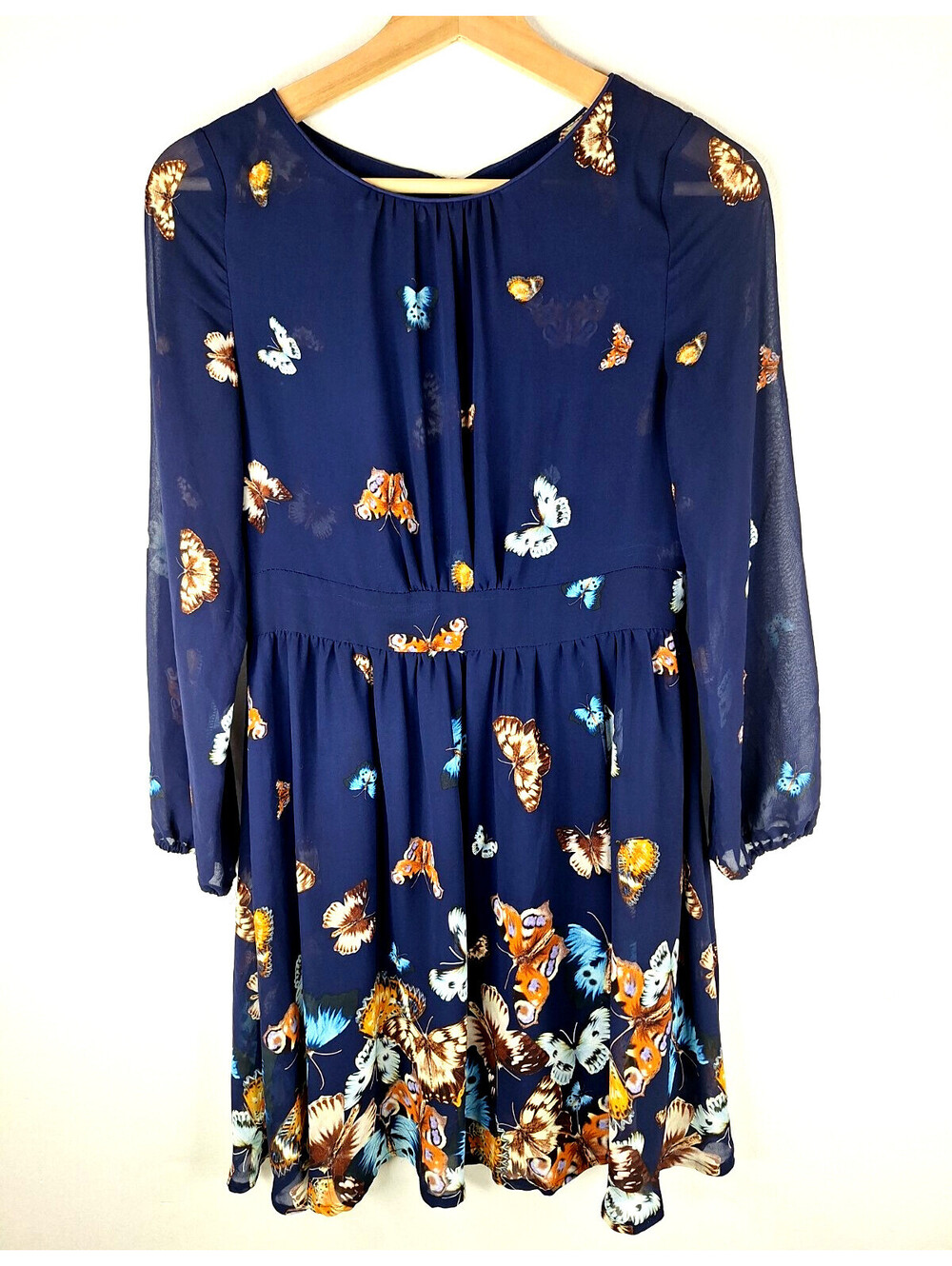 Gylawana Butterfly Midi Boho Chiffon Dress Coquette Fairycore Whimsical Pixie